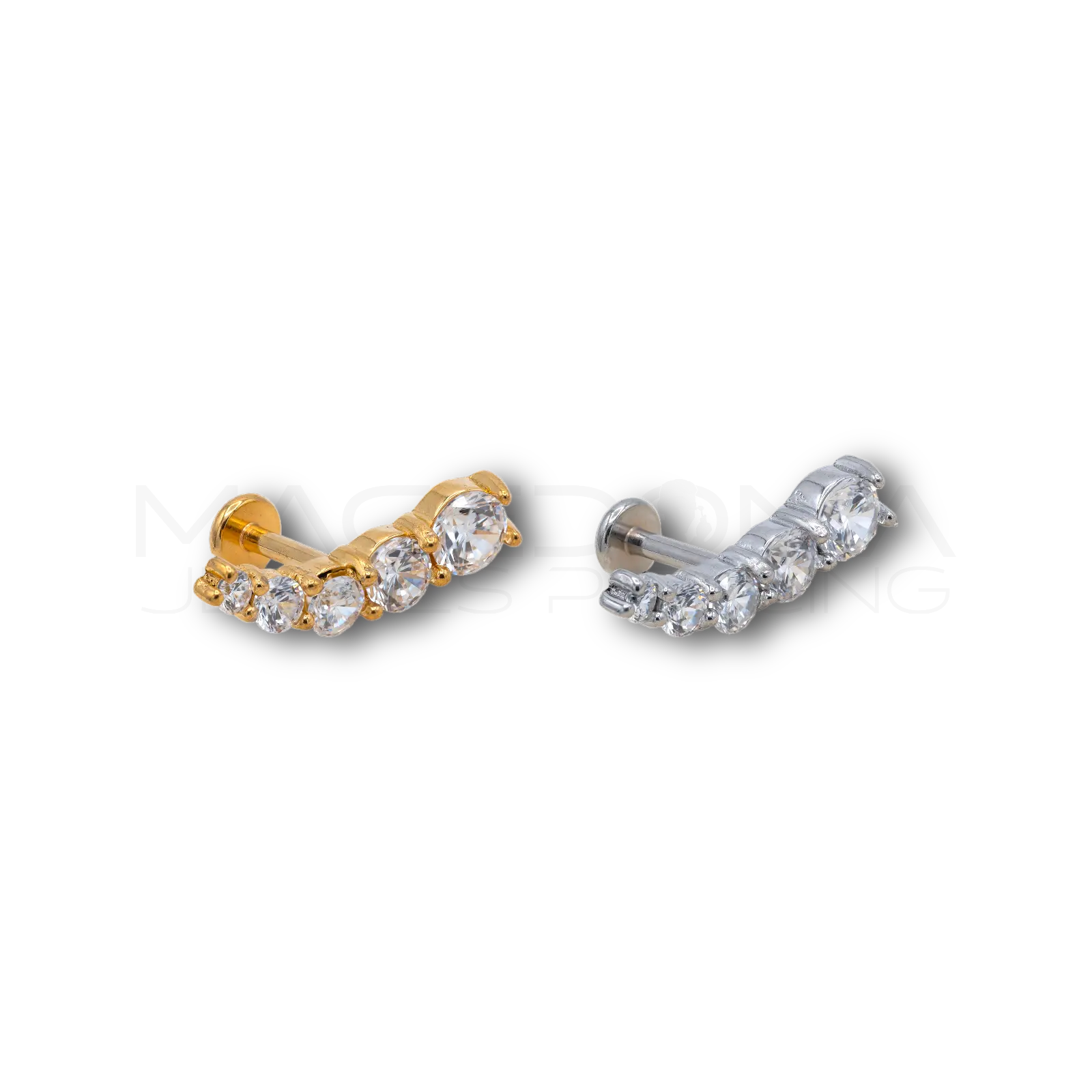 Orecchino Helix NKlaus In Oro Giallo 333 Con Zircone - 4mm - Perno A Vite - Gioiello Per Trago, Lobo, Helix