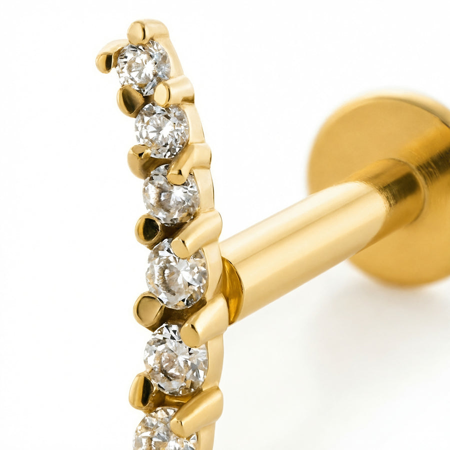 Barretta con sette zirconi in Acciaio Chirurgico 316L - Piercing per orecchio