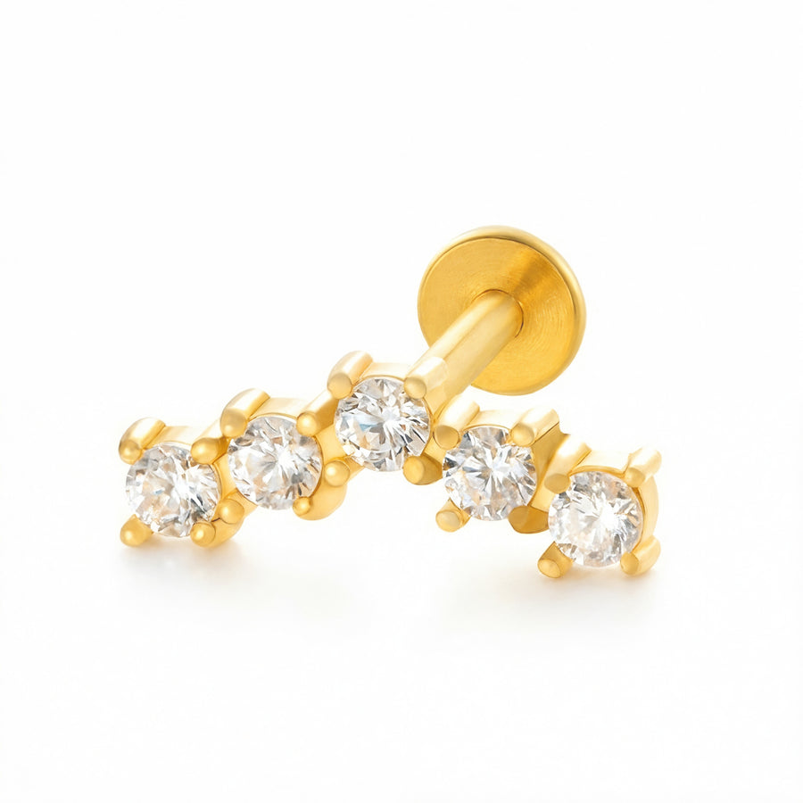 Barretta con arco zirconato in Acciaio Chirurgico 316L - Piercing per orecchio