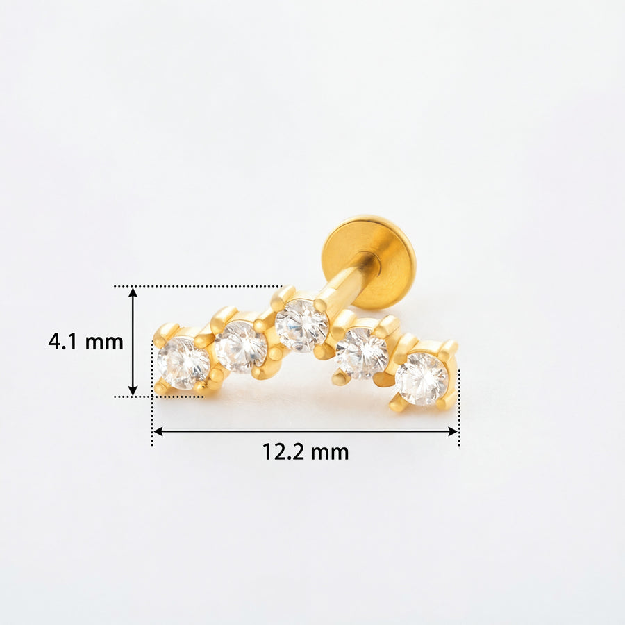 Barretta con arco zirconato in Acciaio Chirurgico 316L - Piercing per orecchio