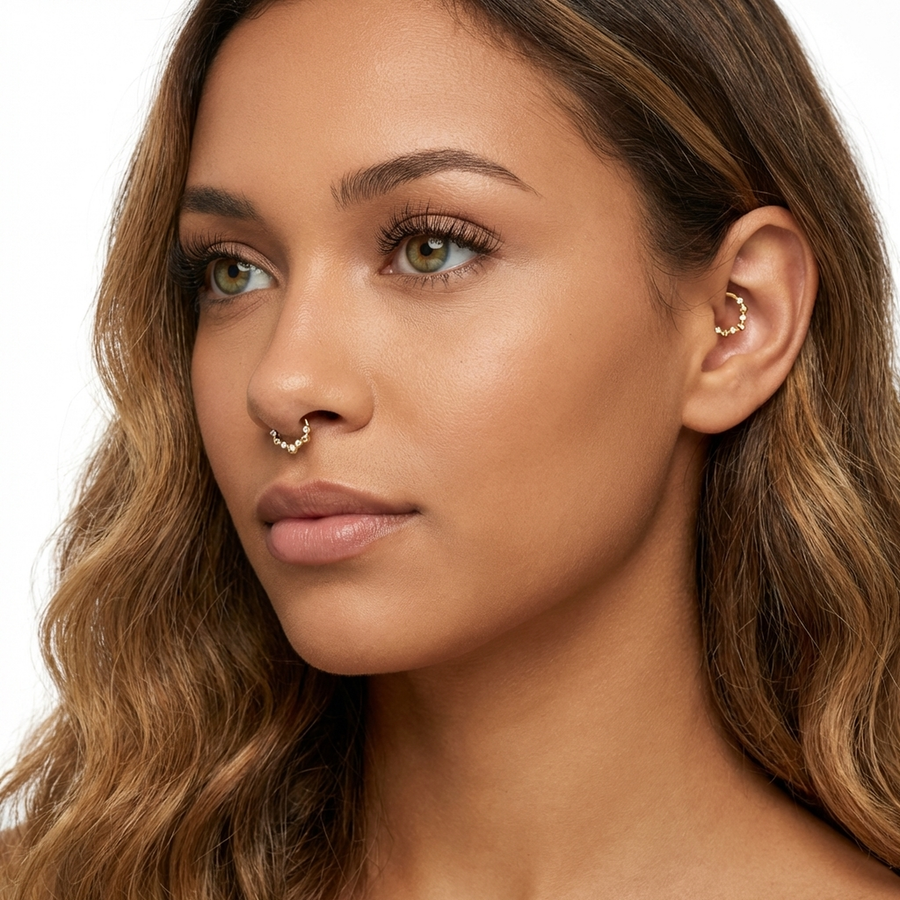 Piercing con zirconi in Titanio G23 - Piercing per Lobo, helix, daith, septum