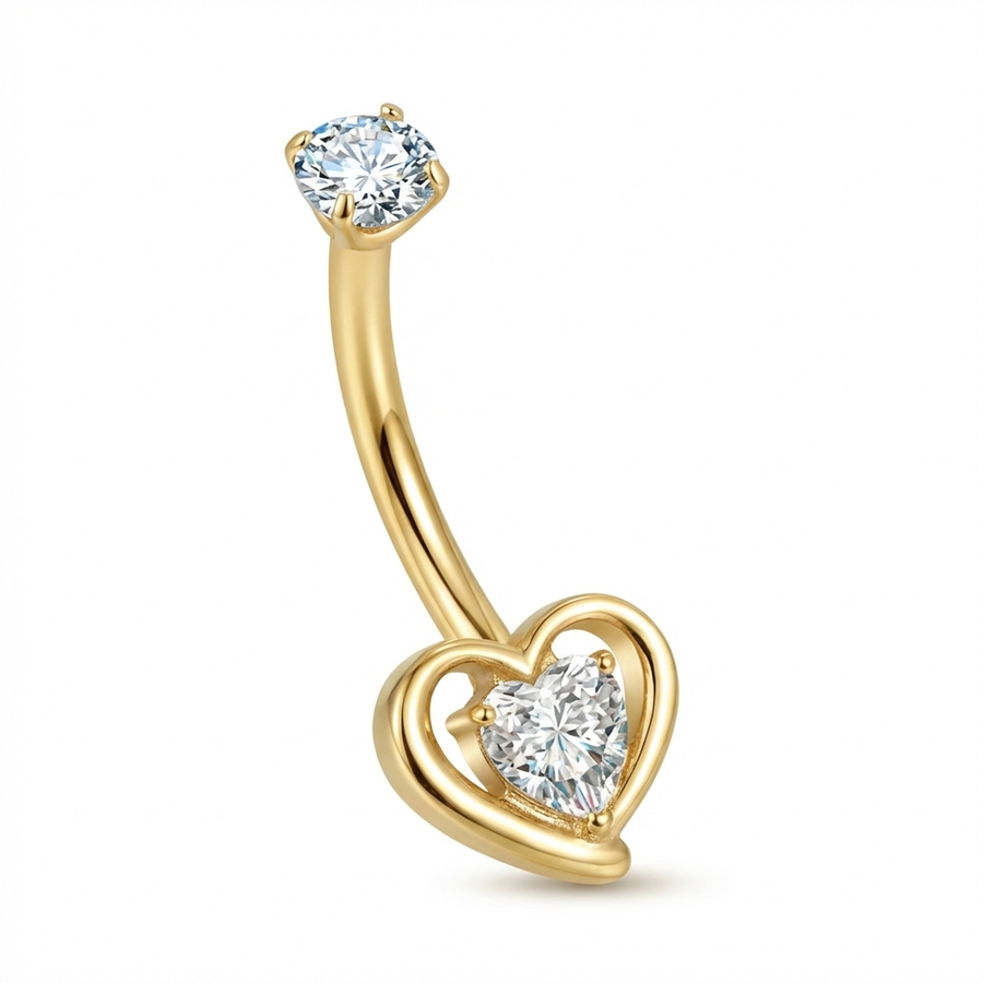 Piercing con zirconi in Titanio G23- Piercing per ombelico