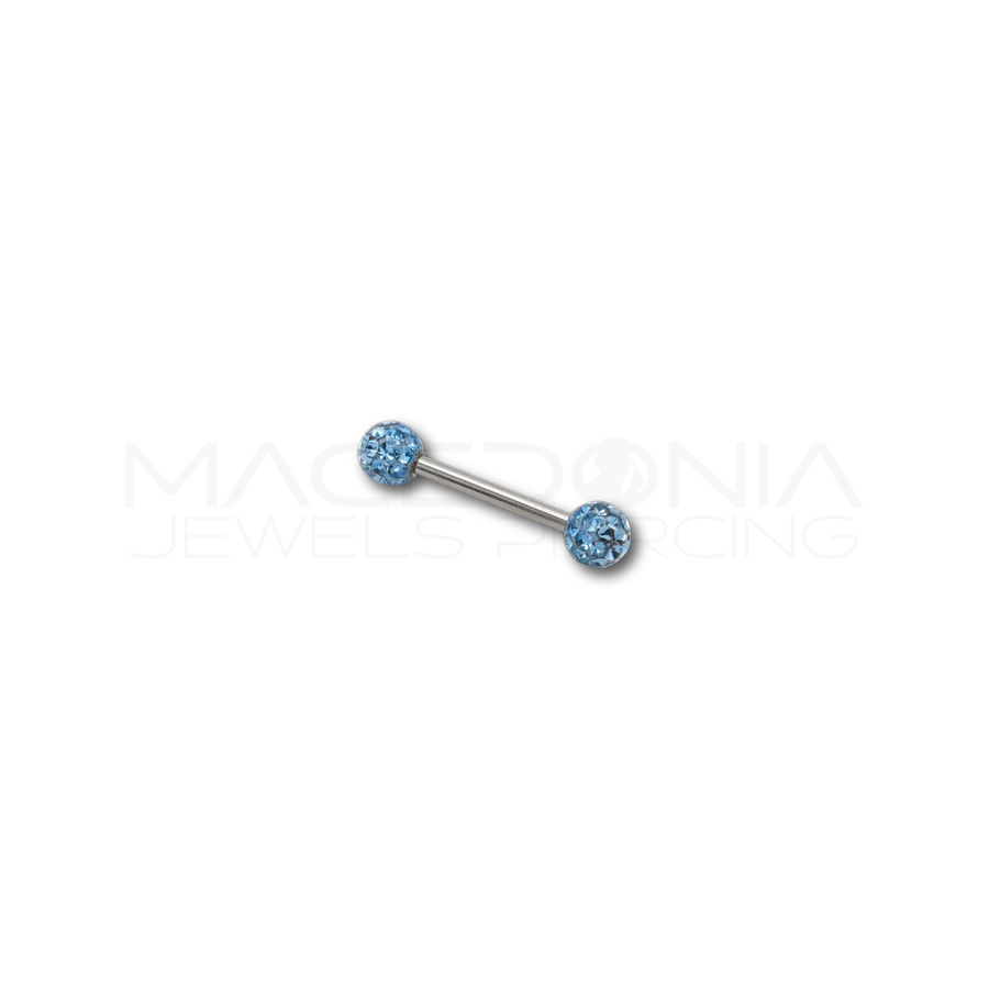 Piercing con palline glitterate in Acciaio Chirurgico 316L - Piercing per Nipple