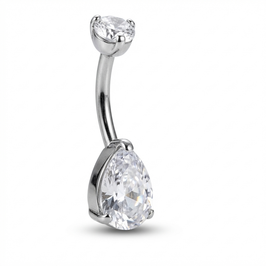 Piercing con zirconi in Titanio G23 - Piercing per ombelico
