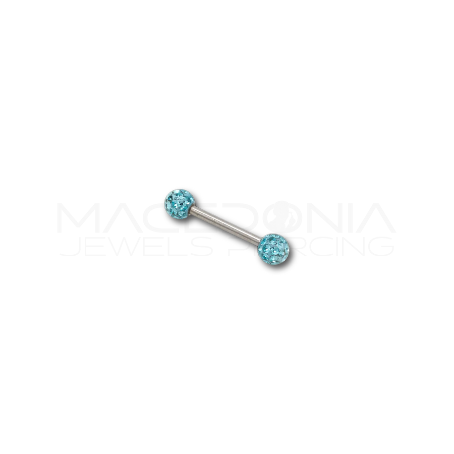 Piercing con palline glitterate in Acciaio Chirurgico 316L - Piercing per Nipple