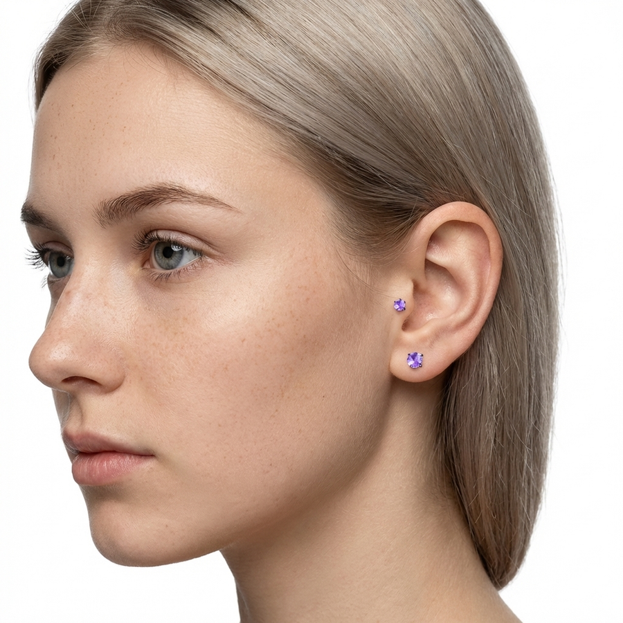 Piercing con zirconi in Titanio F136 - Piercing per Lobo, helix, forward helix, conch, flat, tragus, labret, minimal, labret, medusa, monroe
