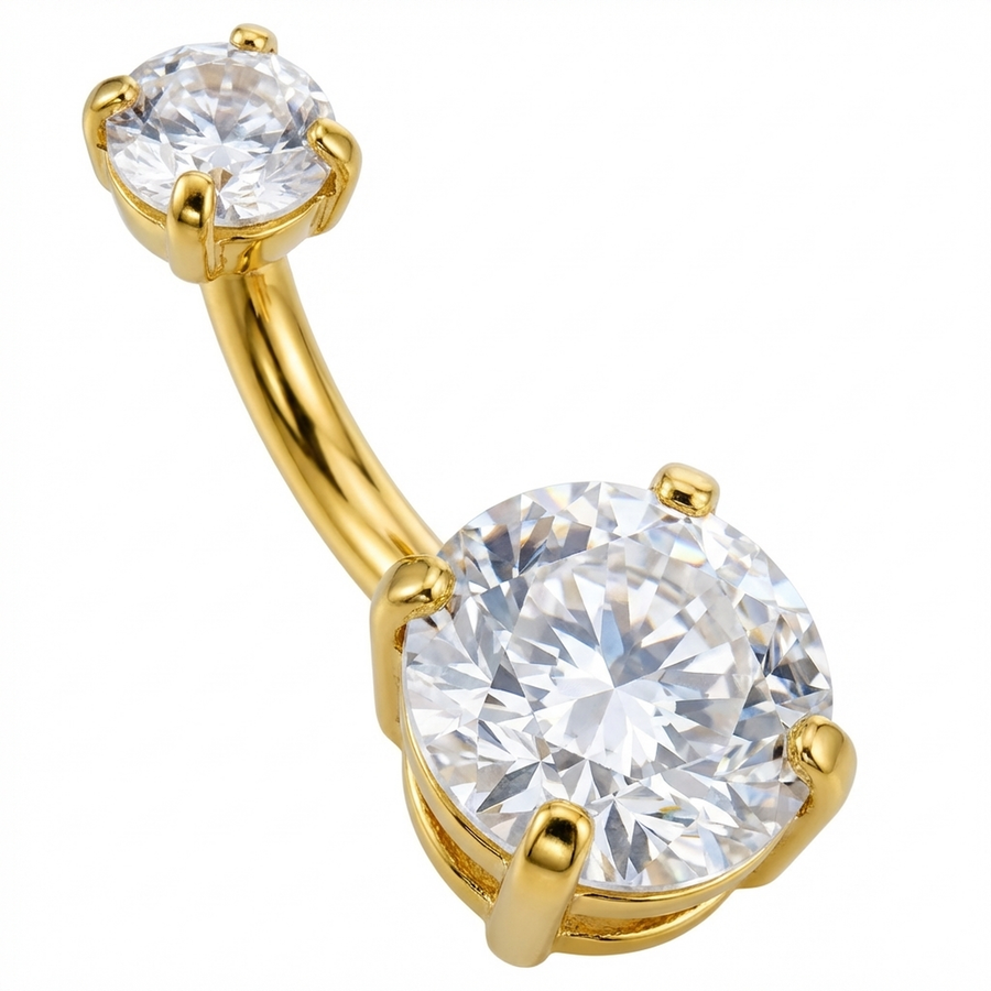 Piercing con zirconi in Titanio F136 - Piercing per ombelico
