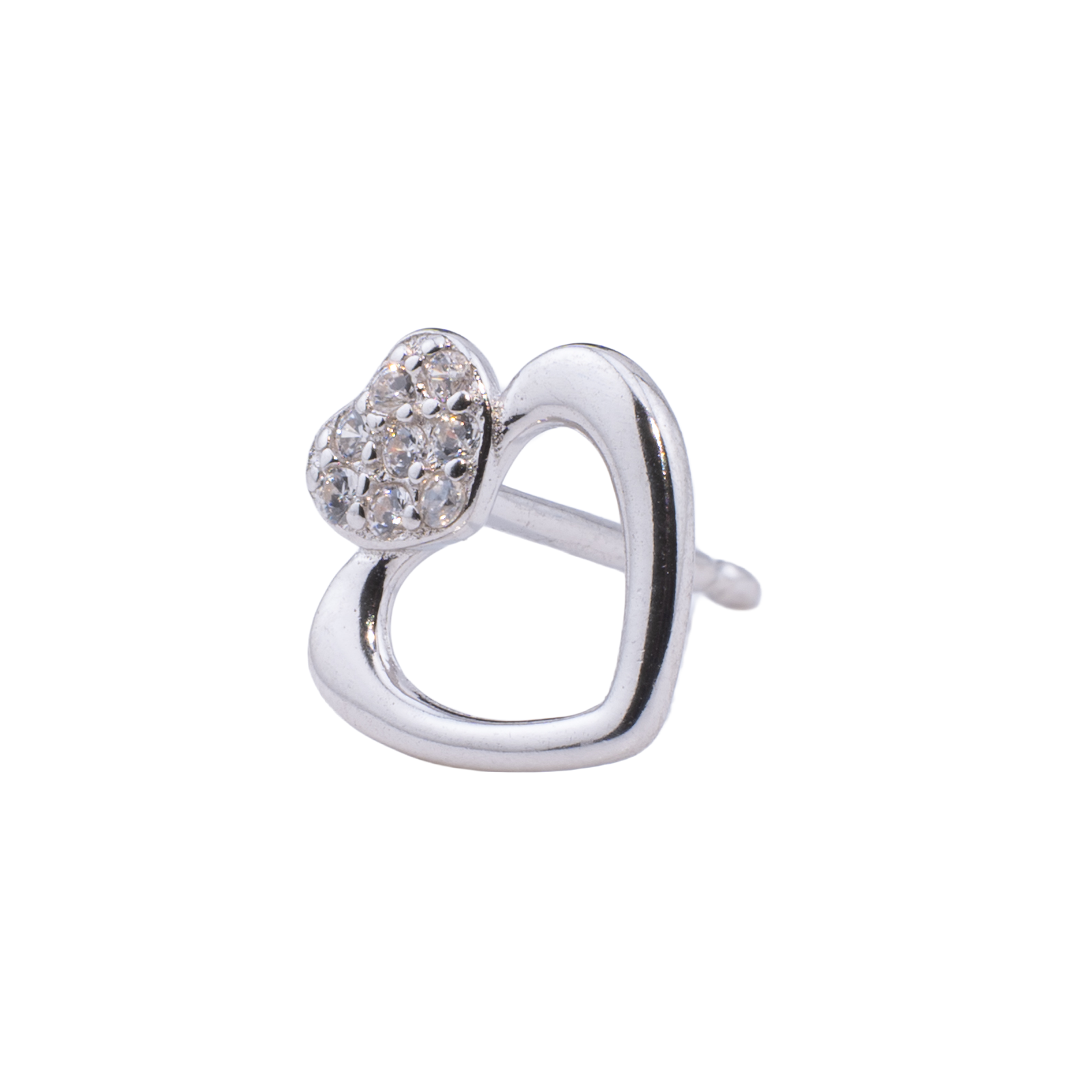 ORECCHINO CON CUORE ZIRCONATO