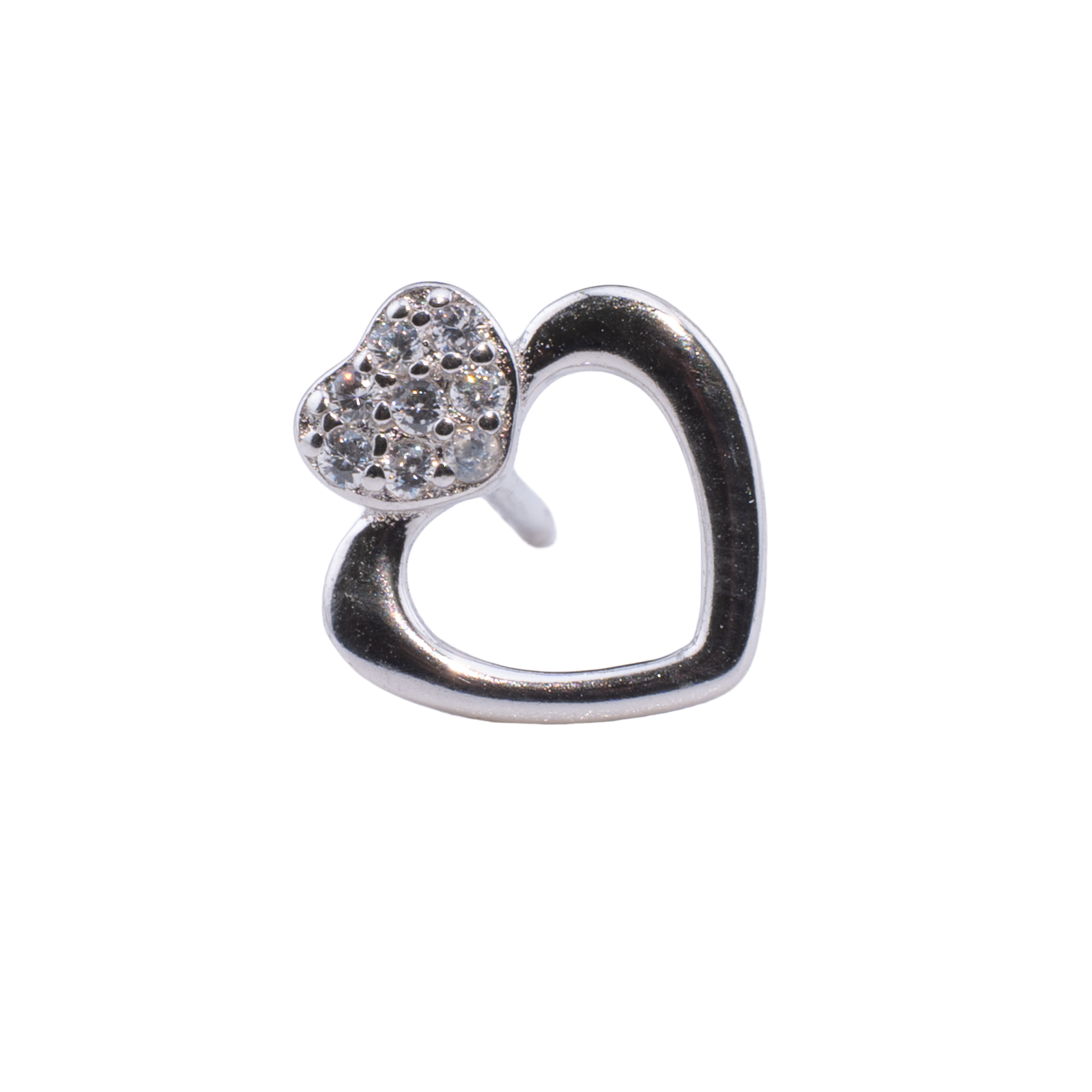 ORECCHINO CON CUORE ZIRCONATO