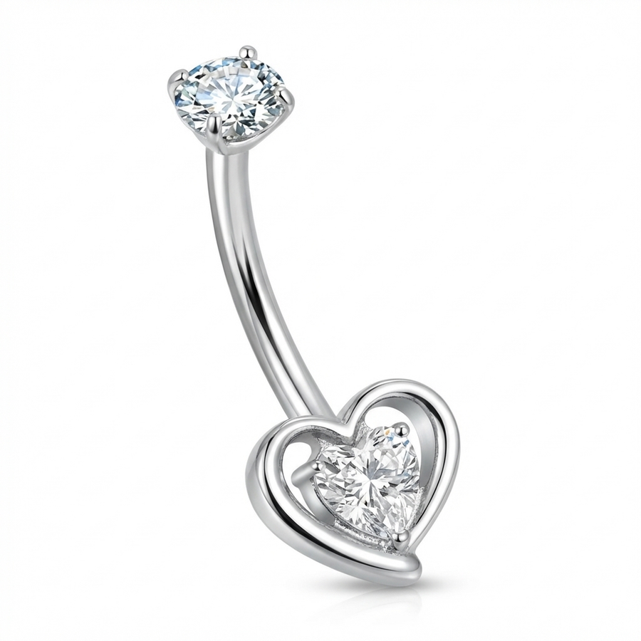 Piercing con zirconi in Titanio G23- Piercing per ombelico