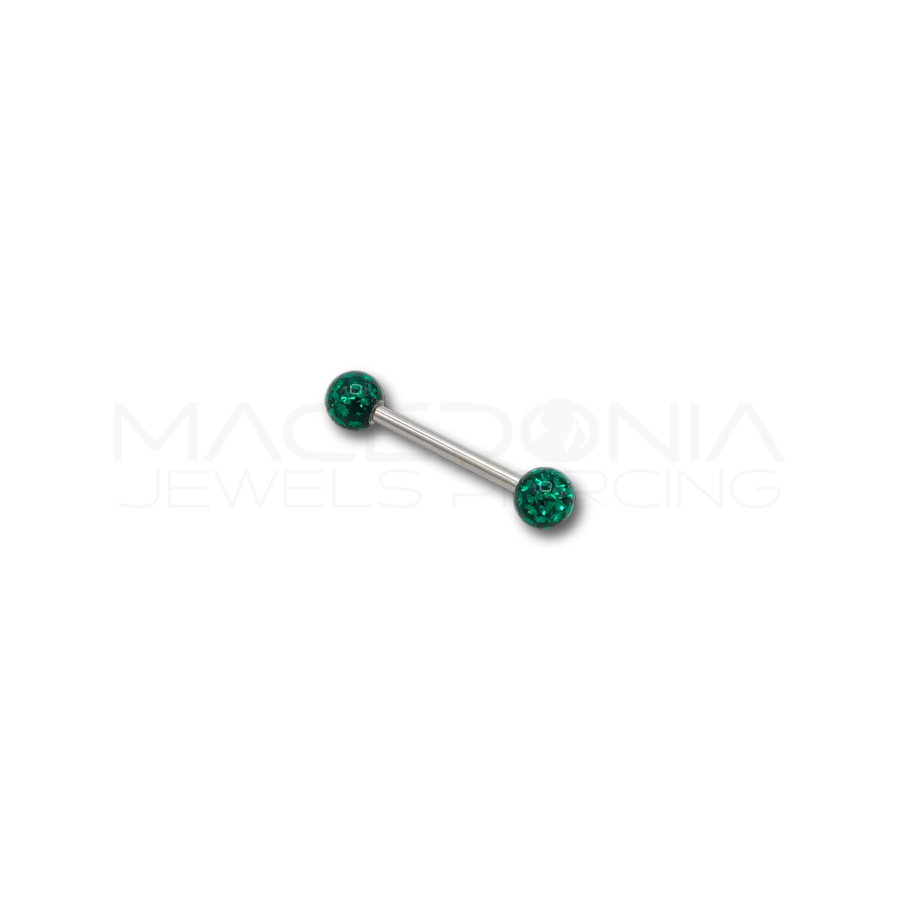 Piercing con palline glitterate in Acciaio Chirurgico 316L - Piercing per Nipple