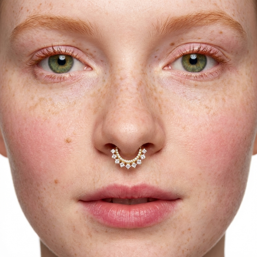 Piercing con zirconi in Titanio G23- Piercing per Lobo, helix, daith, septum