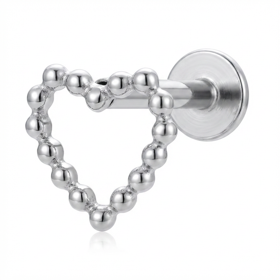 Barretta con cuore in Titanio - Piercing per orecchio