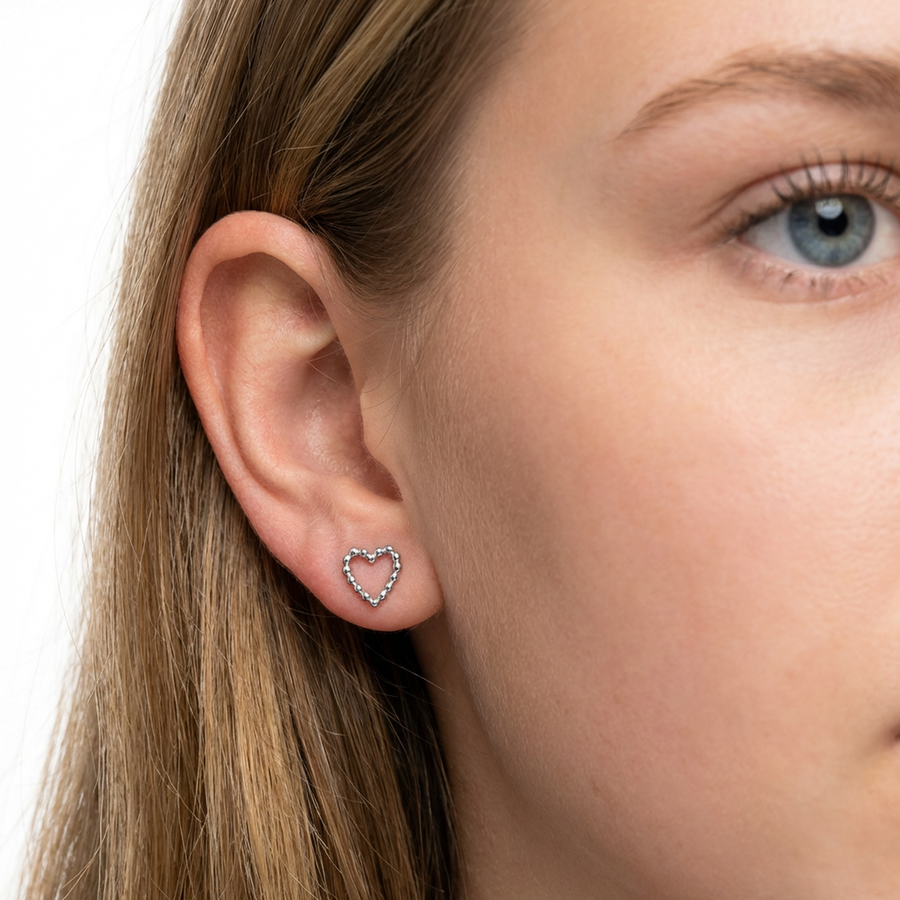 Barretta con cuore in Titanio - Piercing per orecchio
