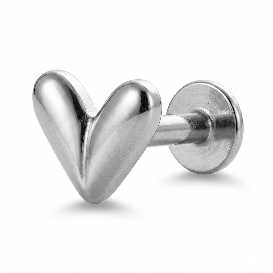 Barretta con cuore in Titanio - Piercing per orecchio