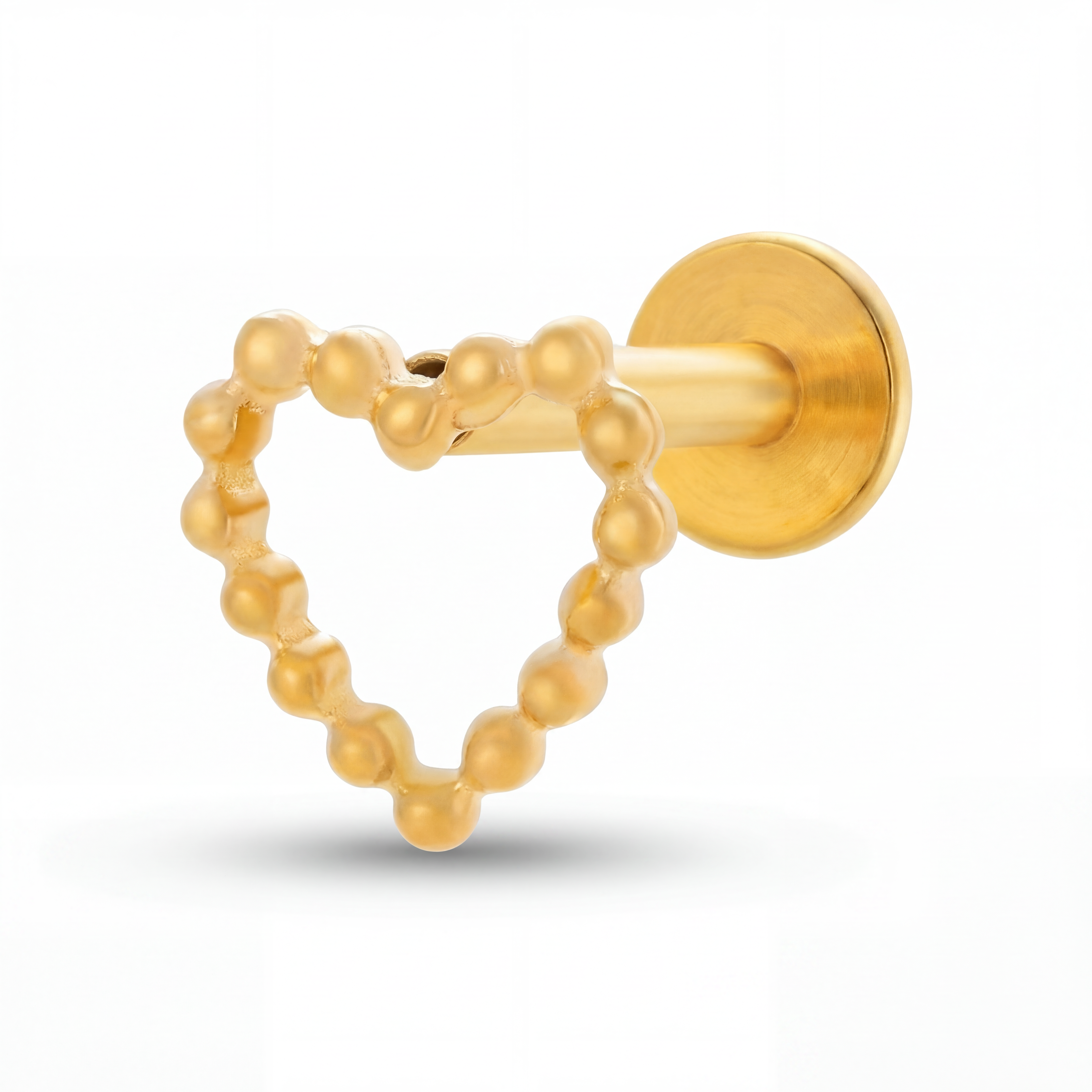 Barretta con cuore in Titanio - Piercing per orecchio