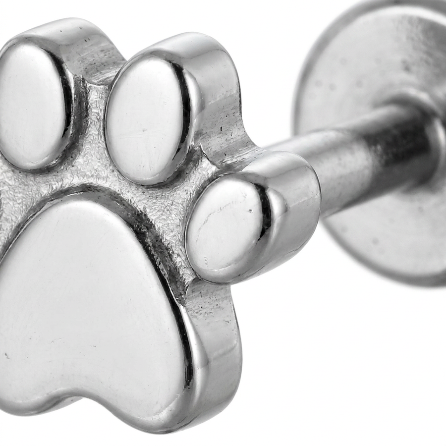 Barretta con zampetta in Titanio - Piercing per orecchio