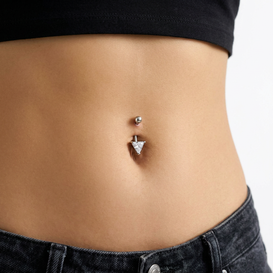 Piercing con triangolo in Acciaio Chirurgico 316L - Piercing per ombelico
