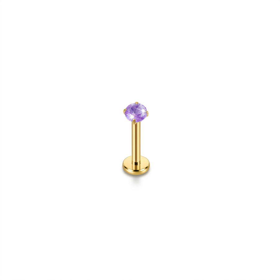 Piercing con zirconi in Titanio F136 - Piercing per Lobo, helix, forward helix, conch, flat, tragus, labret, minimal, labret, medusa, monroe