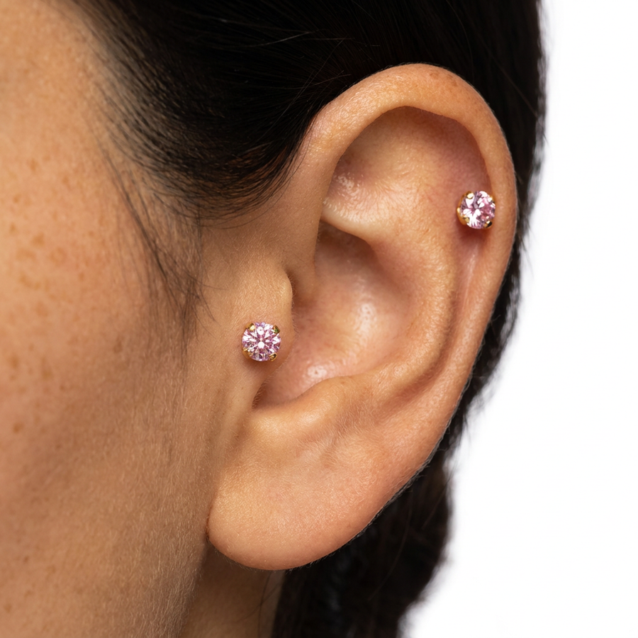 Piercing con zirconi in Titanio F136 - Piercing per Lobo, helix, forward helix, conch, flat, tragus, labret, minimal, labret, medusa, monroe