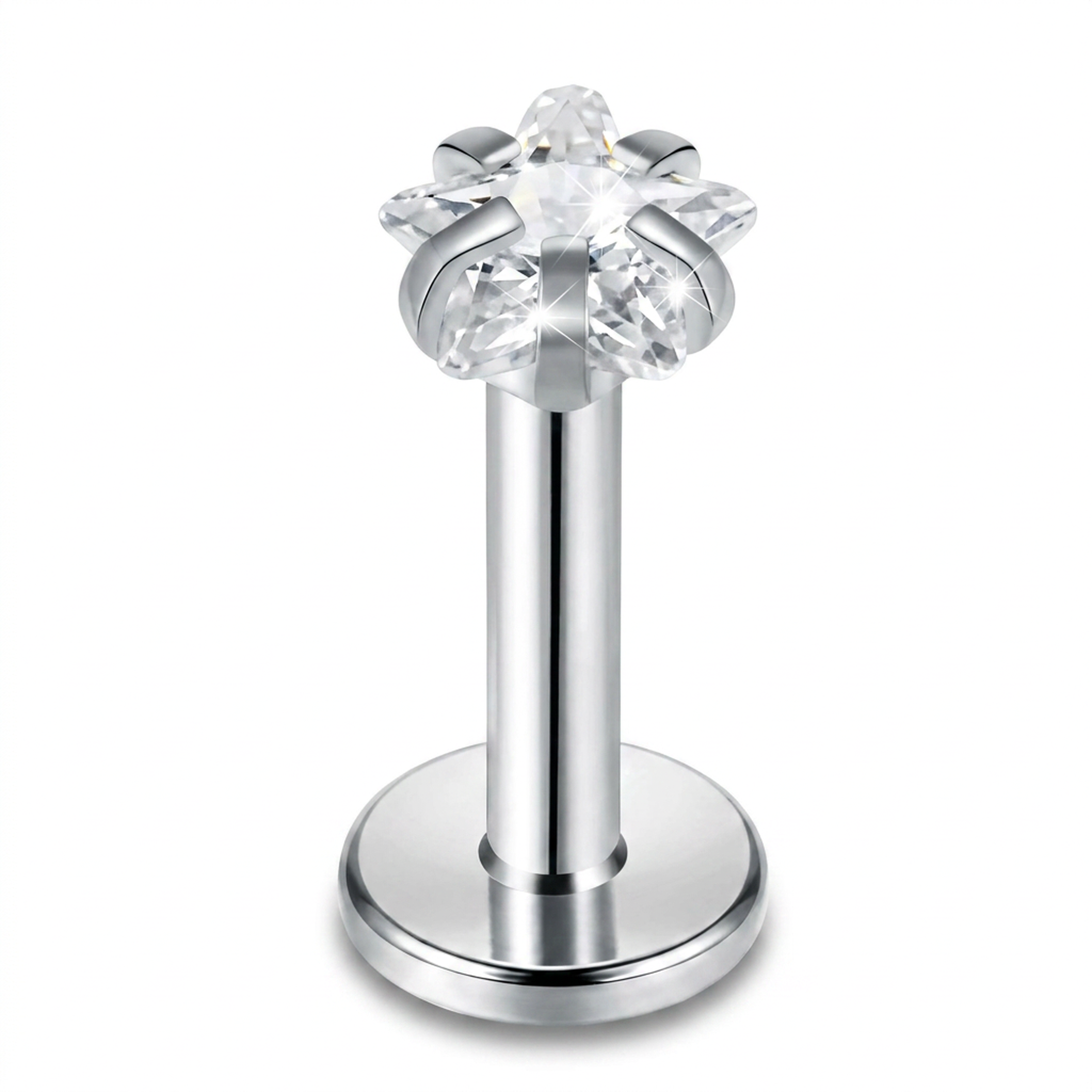 Piercing con zircone in Titanio F136 - Piercing per Lobo, helix, forward helix, conch, flat, tragus