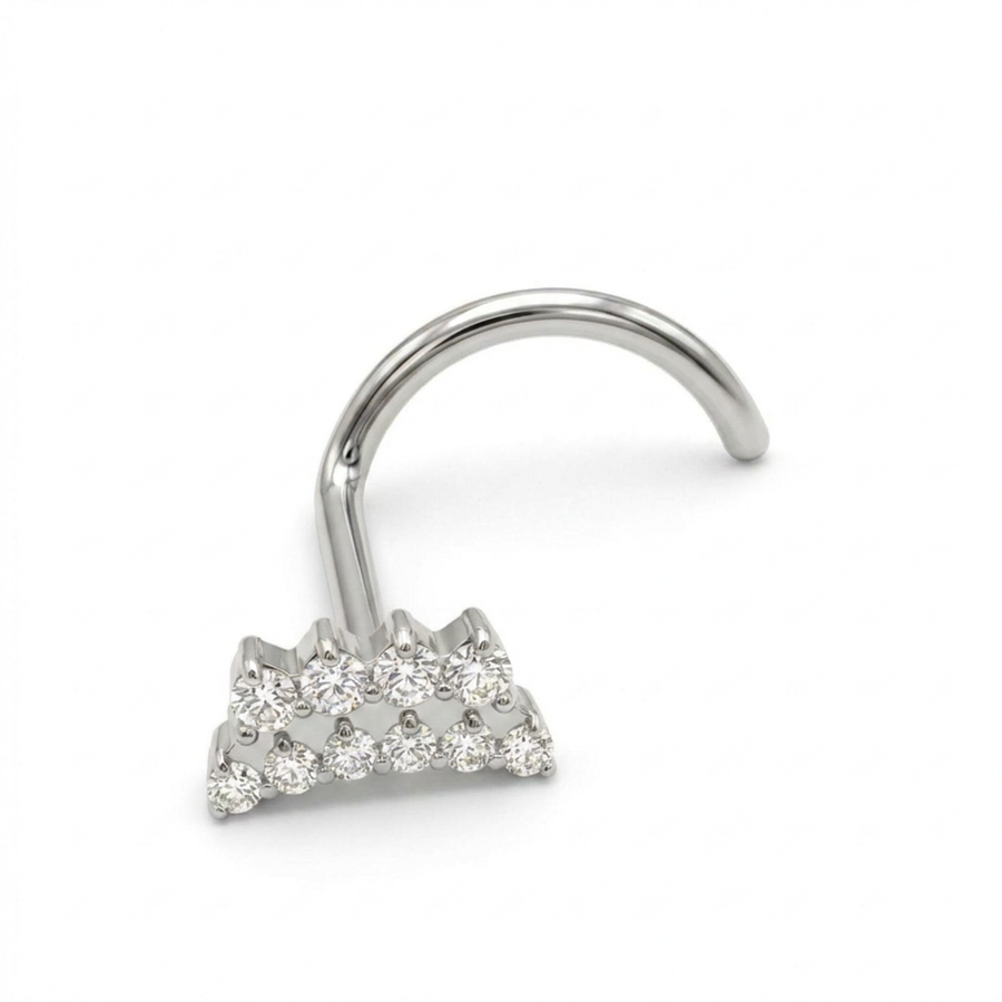 Piercing due fasce di zirconi in Titanio G23- Piercing per naso