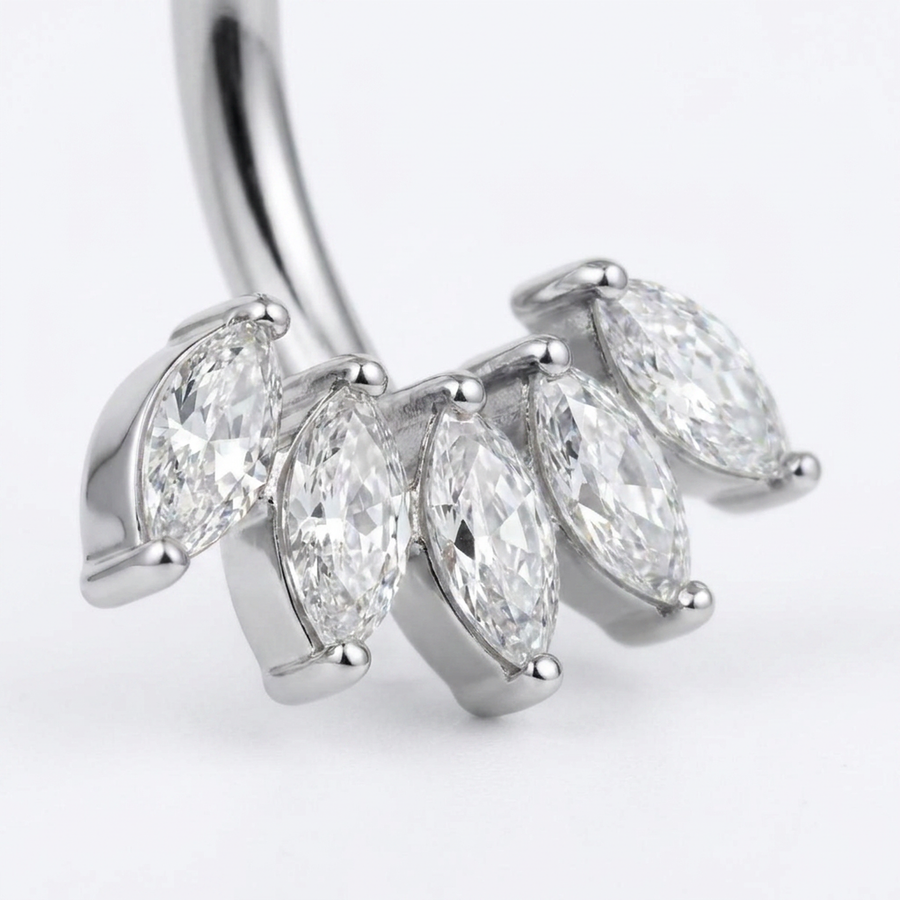Piercing con zirconi in Titanio G23 - Piercing per ombelico