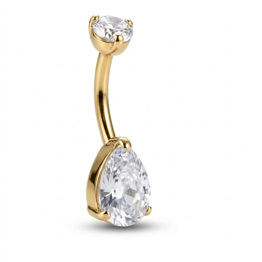Piercing con zirconi in Titanio G23 - Piercing per ombelico