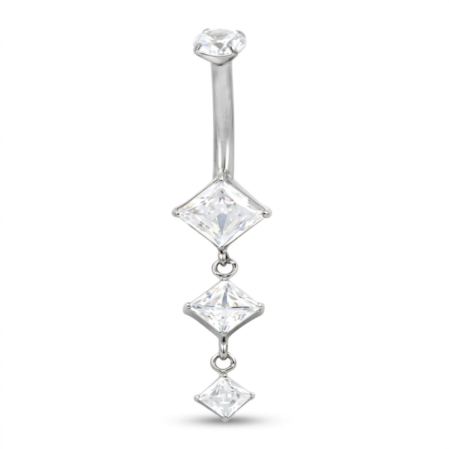 Piercing con zirconi in Titanio G23 - Piercing per ombelico