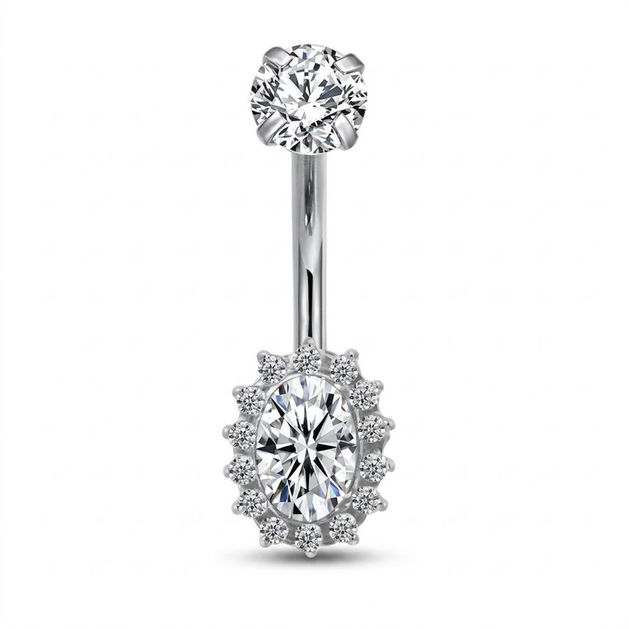 Piercing con zirconi in Titanio G23 - Piercing per ombelico