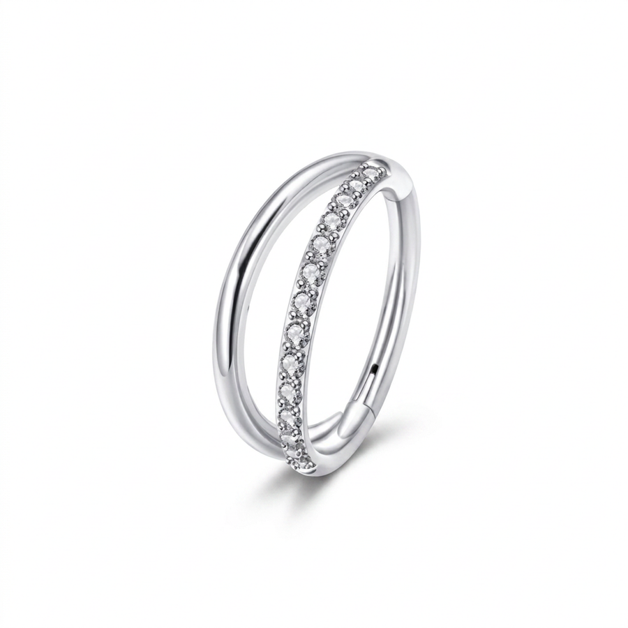 Piercing con zirconi in titanio G23 - Piercing per Lobo, helix, daith, septum