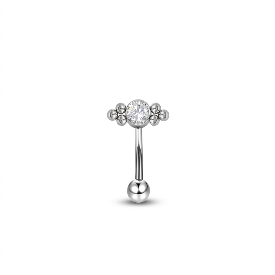 Piercing con zirconi in Titanio G23 - Piercing per Rook, snug, eyebrow