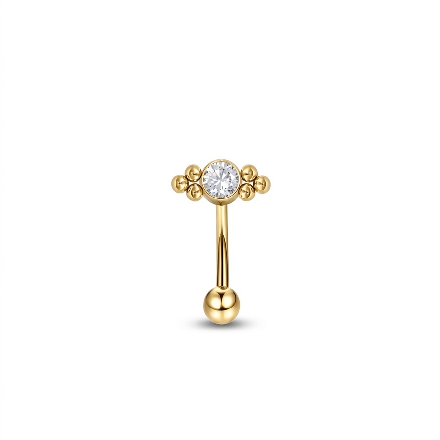 Piercing con zirconi in Titanio G23 - Piercing per Rook, snug, eyebrow