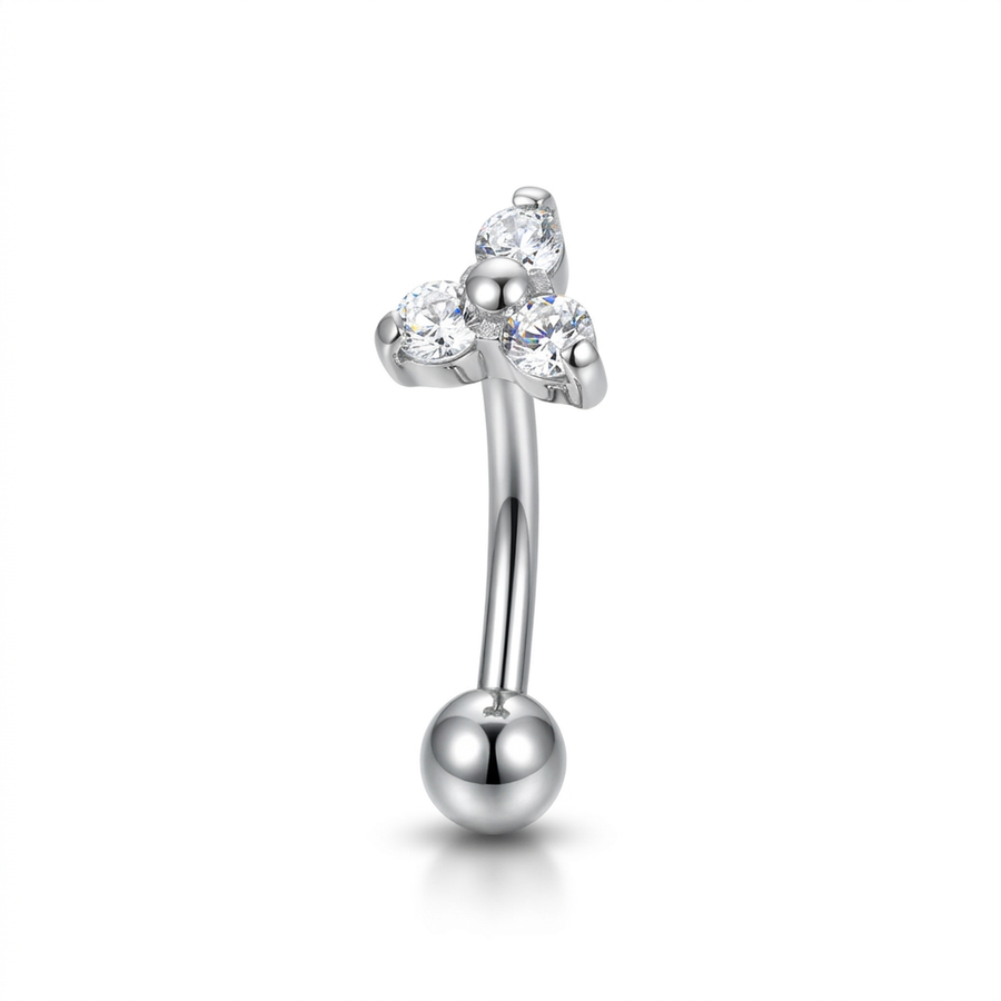 Piercing con zirconi in Titanio G23 - Piercing per Rook, snug, eyebrow