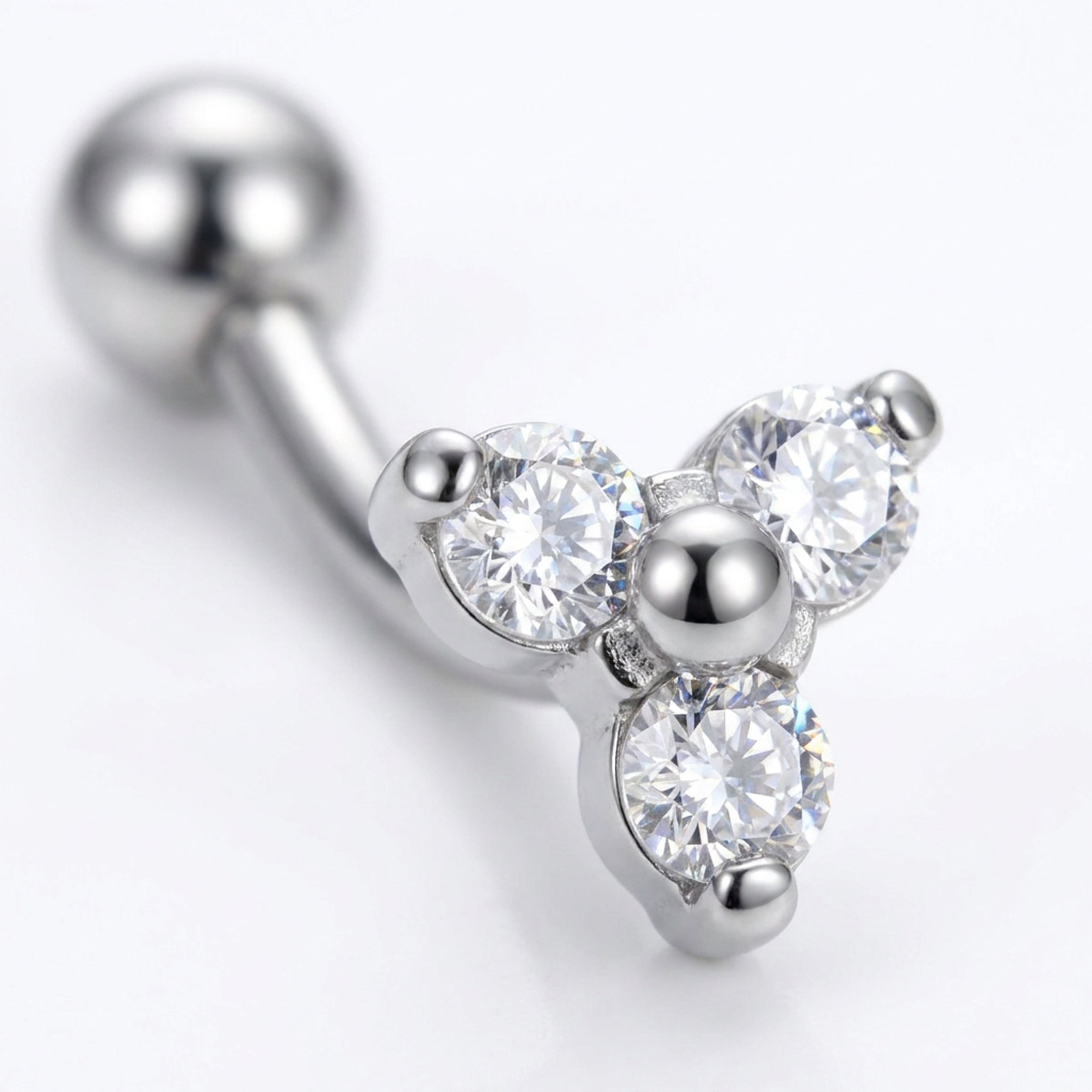 Piercing con zirconi in Titanio G23 - Piercing per Rook, snug, eyebrow