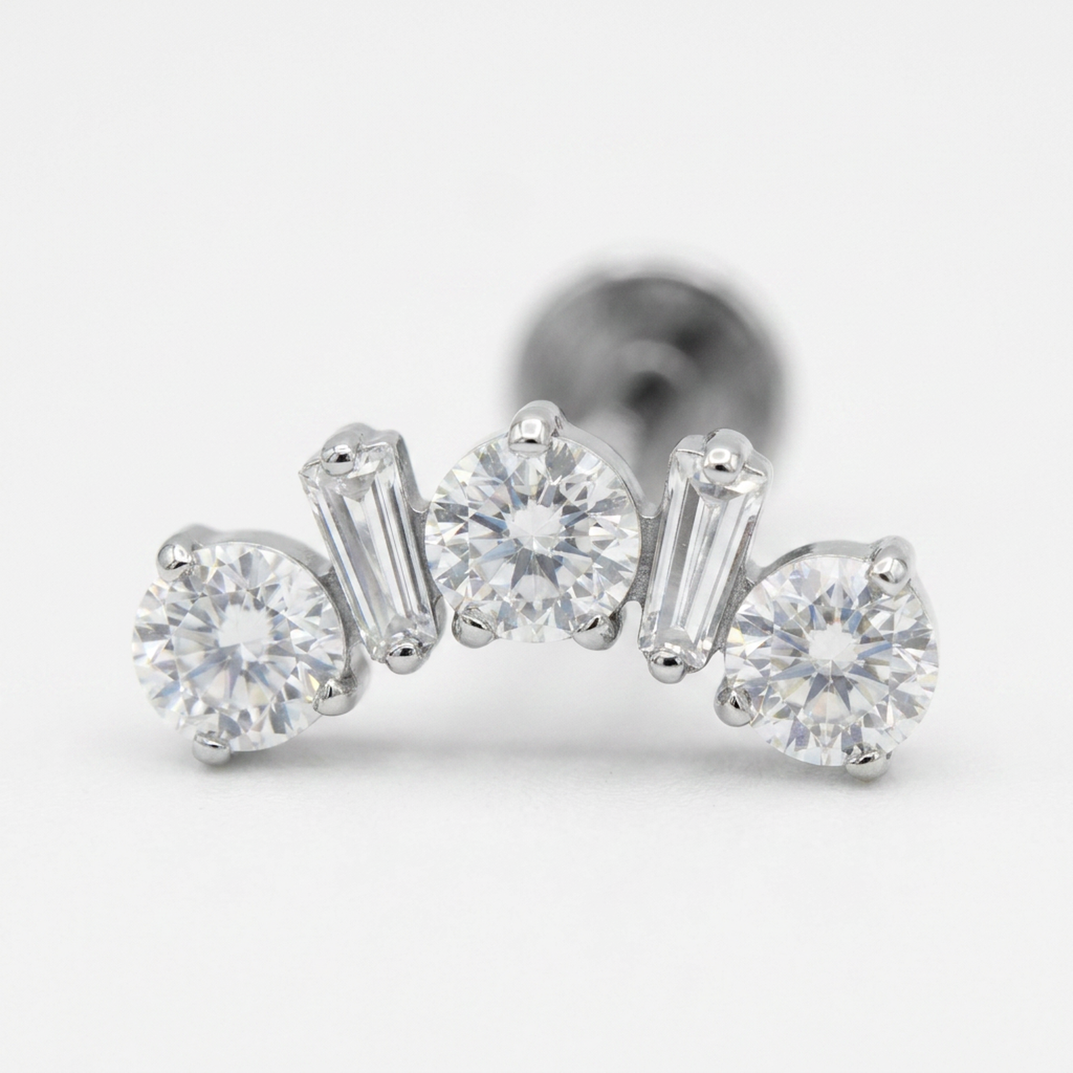 Piercing con zirconi in Titanio G23- Piercing per Lobo, helix, conch, flat