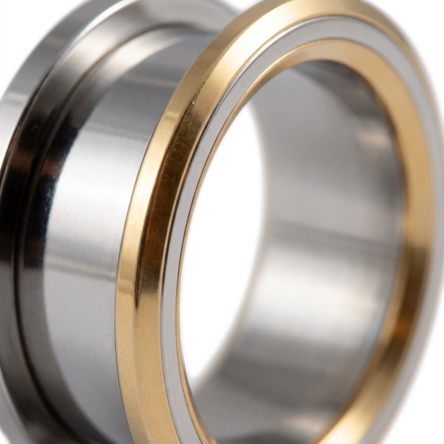 Dilatatore con fascia oro in Acciaio Inox - Piercing per Lobo