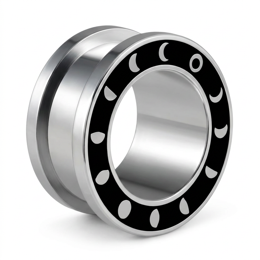 Dilatatore con lune in Acciaio Inox - Piercing per Lobo