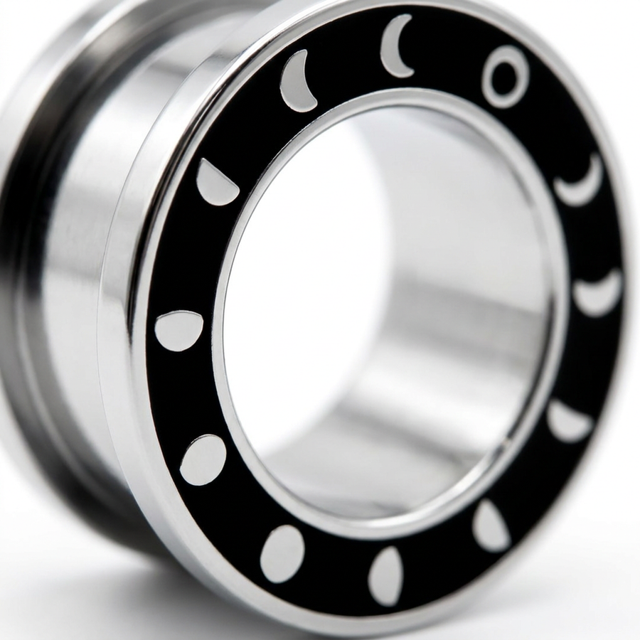 Dilatatore con lune in Acciaio Inox - Piercing per Lobo