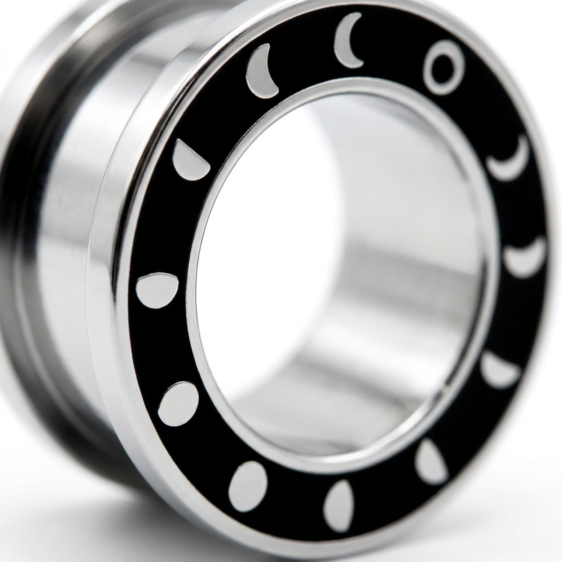 Dilatatore con lune in Acciaio Inox - Piercing per Lobo