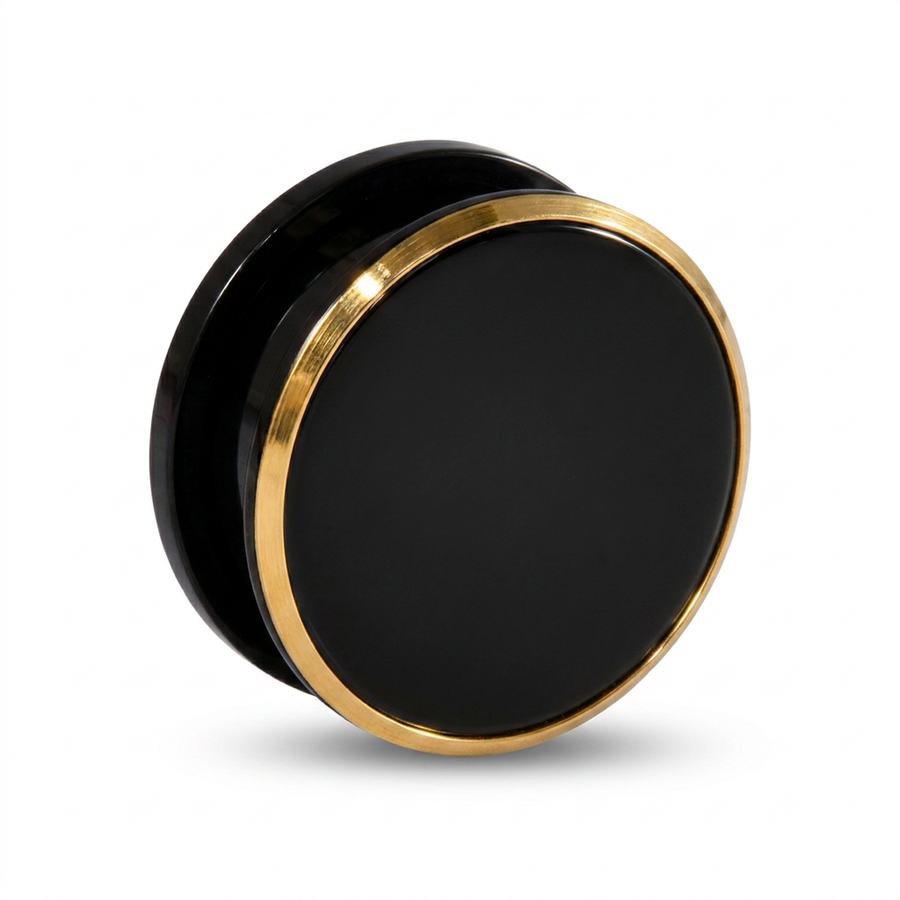 Dilatatore nero con fascia oro in Acciaio Inox - Piercing per Lobo