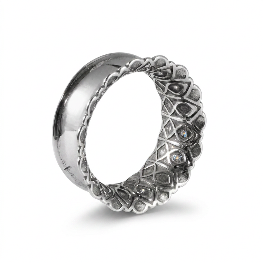 Dilatatore con fantasia in Acciaio Inox - Piercing per Lobo