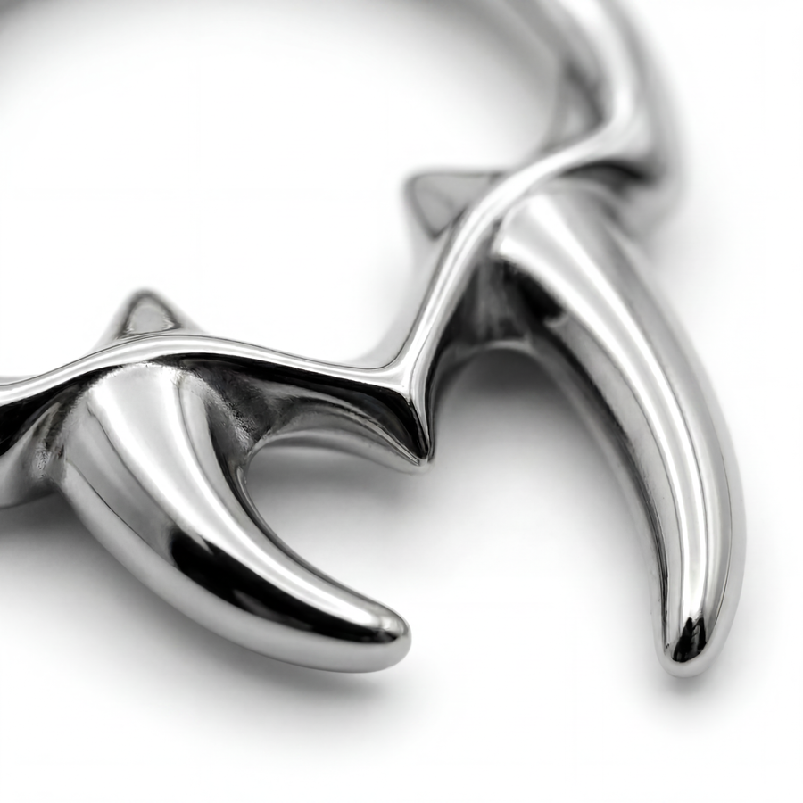 Cerchietto con teschio in Acciaio Chirurgico 316L - Piercing per lobo, helix, daith, septum