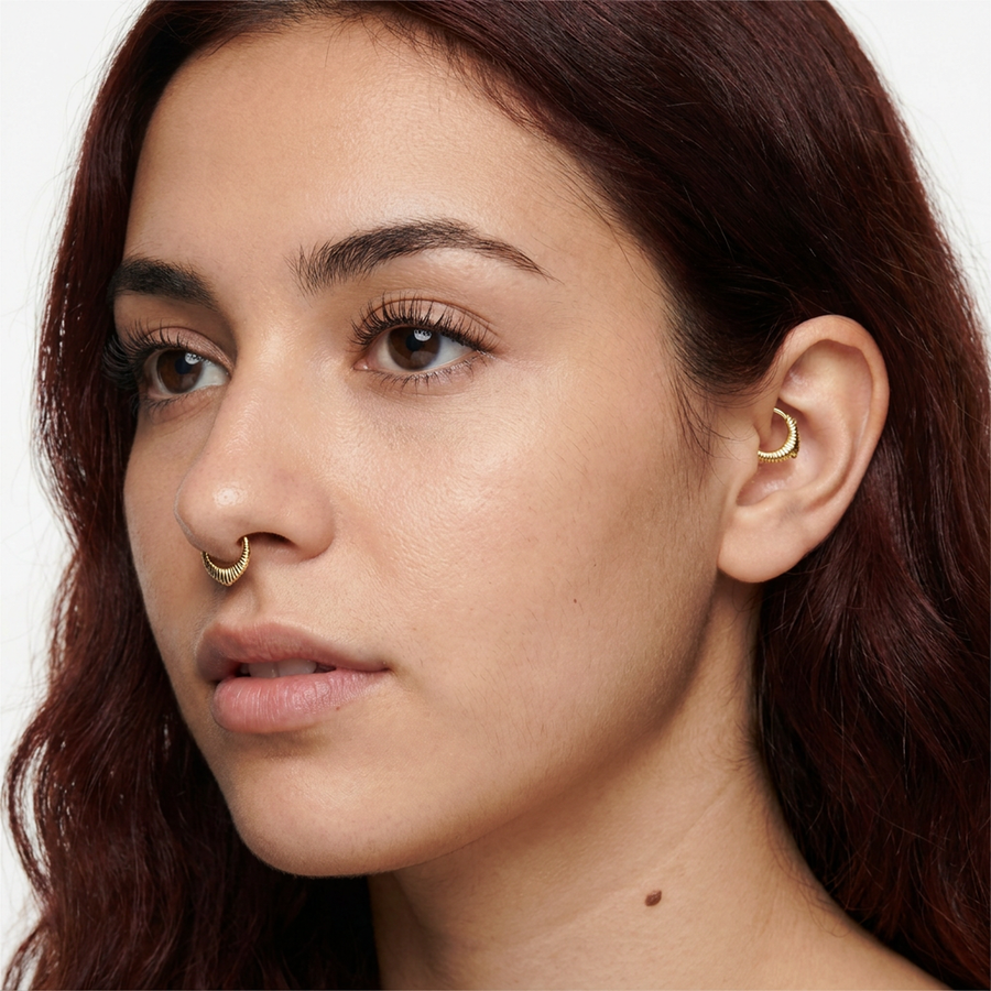 Cerchietto a punta in Acciaio Chirurgico 316L - Piercing per lobo, helix, daith, septum