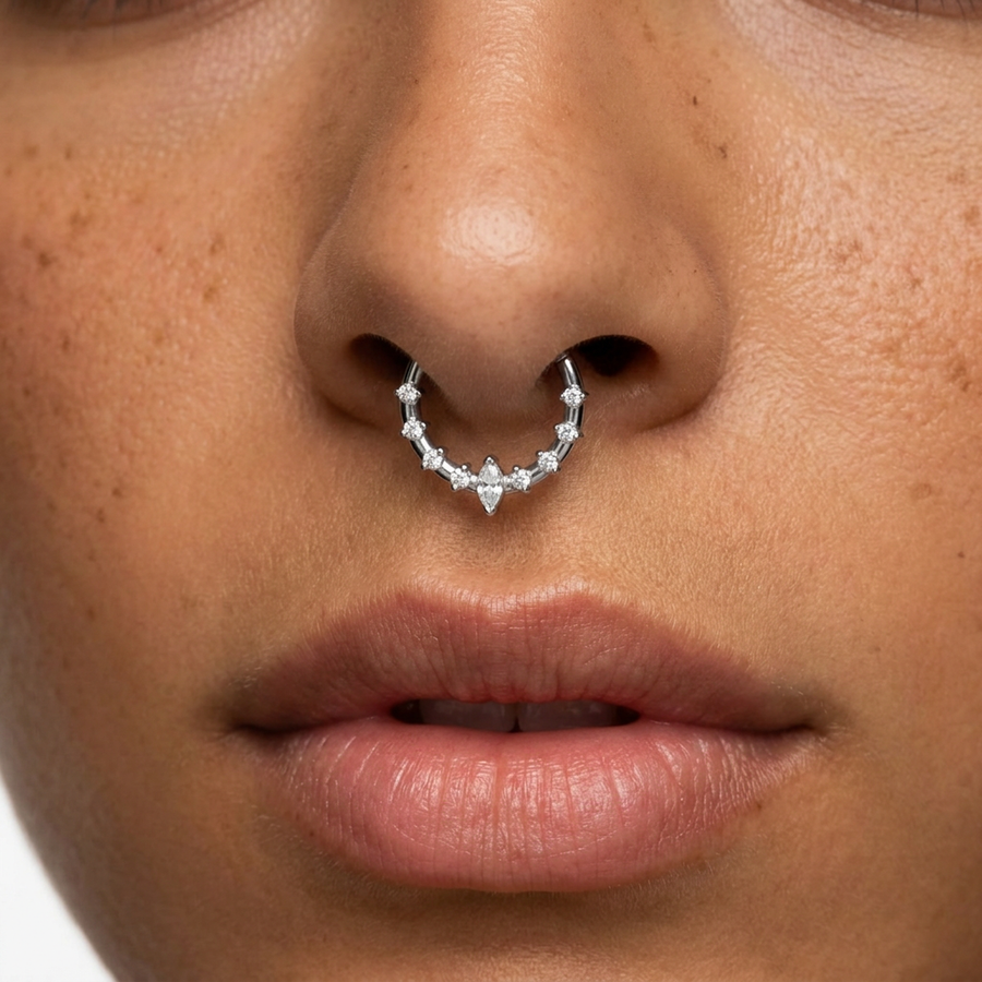 Piercing con zirconi in Titanio G23- Piercing per Lobo, helix, daith, septum