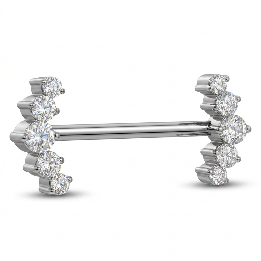 Piercing con zirconi in Titanio G23 - Piercing per Nipple