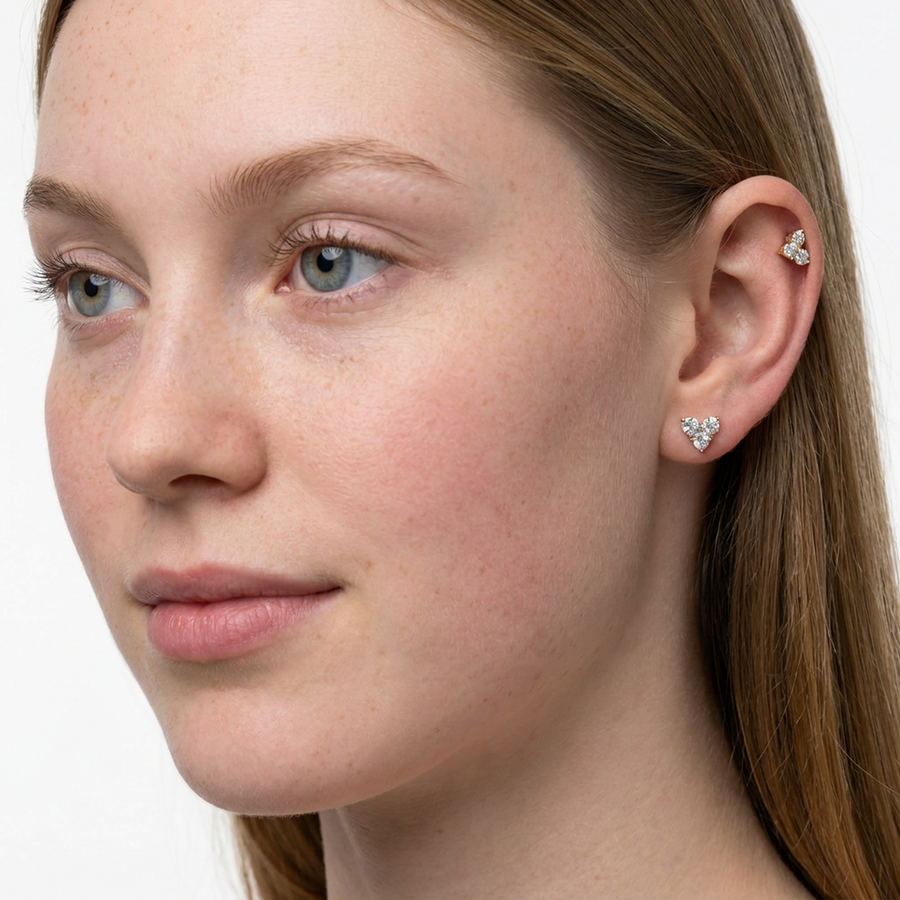 Piercing con zirconi in Acciaio Chirurgico 316L - Piercing per lobo, helix, forward helix, conch, flat, tragus