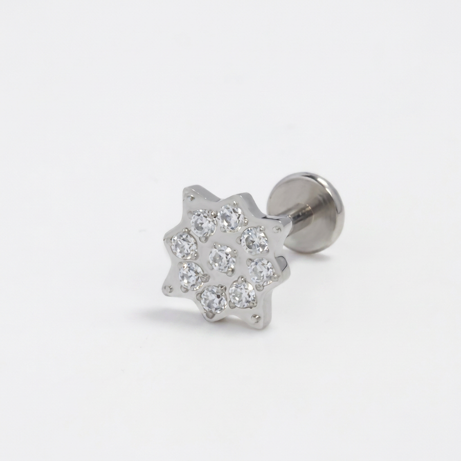 Piercing con zirconi in Acciaio Chirurgico 316L - Piercing per lobo, helix, forward helix, conch, flat, tragus