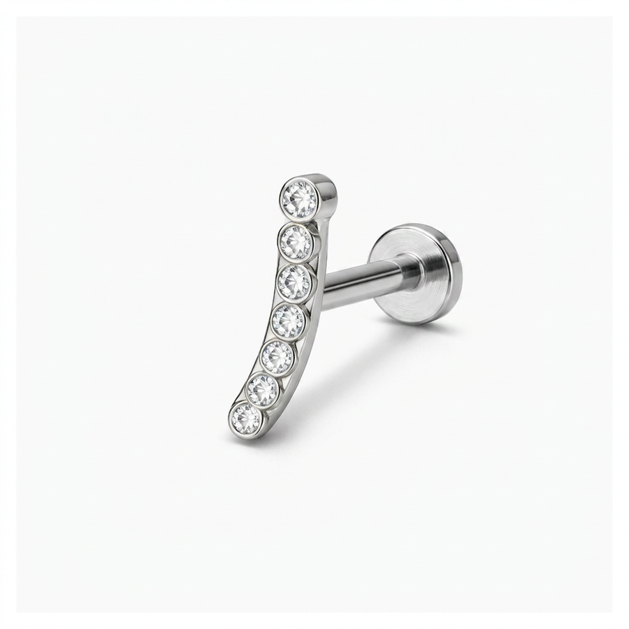 Piercing con zirconi in Acciaio Chirurgico 316L - Piercing per lobo, helix, forward helix, conch, flat, tragus