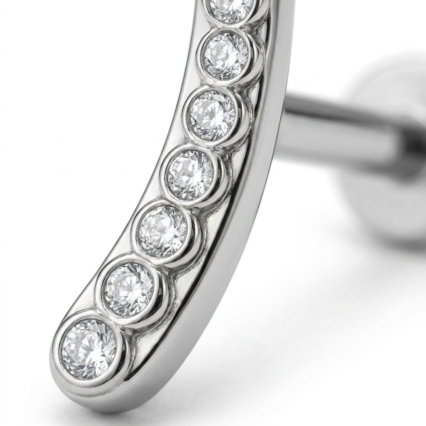 Piercing con zirconi in Acciaio Chirurgico 316L - Piercing per lobo, helix, forward helix, conch, flat, tragus